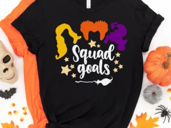Squad Goals Halloween Tee, Halloween Shirt, Trick or Treat t-shirt, Funny Halloween Shirt, Sanderson Sisters Squad Goals Tee Shirt Halloween