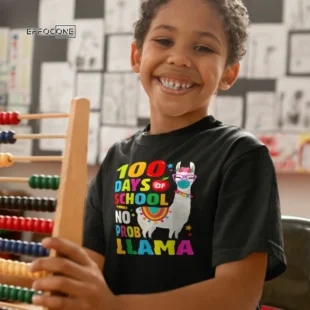 100 Days of School Shirt, No Probllama Lama Face-Mask gift