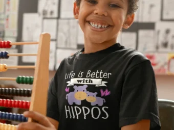 Hippo Lover Shirt Girls LIFE Is Better With HIPPOS Kid Gift