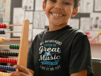 My Neighbors Listen To Great Music T-Shirt Funny Guitar Gift