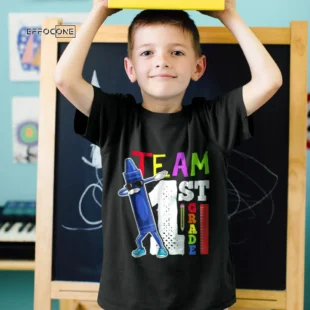 Dabbing Crayon Team First Grader Shirt Back to School Shirts