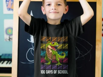 Happy 100 Days of School for Boys Dinosaur Rex