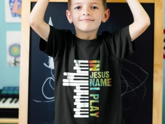 In Jesus Name, I Play Piano Christian Music Vintage Christmas Gift