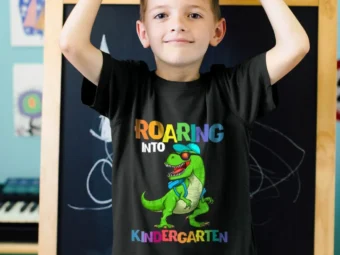 Kids Go Out for Kindergarten Dinosaur Rex Back To School Gift