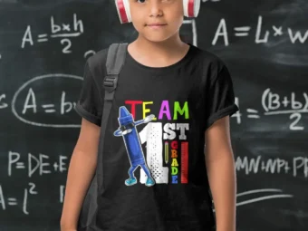 Dabbing Crayon Team First Grader Shirt Back to School Shirts