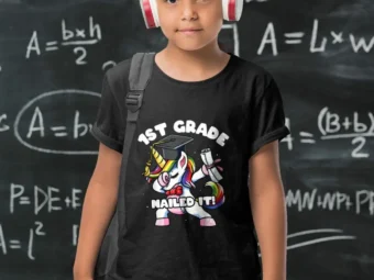 Girls Dabbing Unicorn 1st Grade Succeeds in Graduation