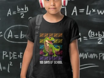 Happy 100 Days of School for Boys Dinosaur Rex