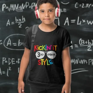 Kickin' it 3rd Grade Style T-Shirt Kids Back to School Teacher