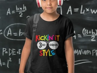 Kickin' it 3rd Grade Style T-Shirt Kids Back to School Teacher