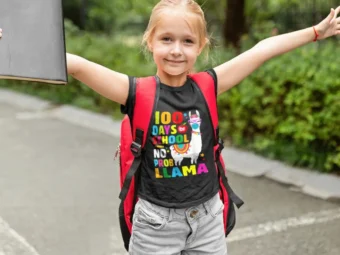 100 Days of School Shirt, No Probllama Lama Face-Mask gift