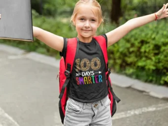 100 Days Smarter Kindergarten Child 100th day of school