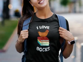 Book Shirt I Love Bocks Funny Chicken Reading I Love Bocks Gift Tee