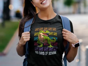 Happy 100 Days of School for Boys Dinosaur Rex
