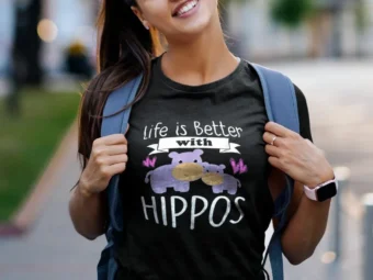 Hippo Lover Shirt Girls LIFE Is Better With HIPPOS Kid Gift
