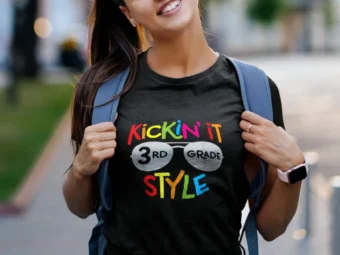 Kickin' it 3rd Grade Style T-Shirt Kids Back to School Teacher