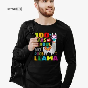 100 Days of School Shirt, No Probllama Lama Face-Mask gift