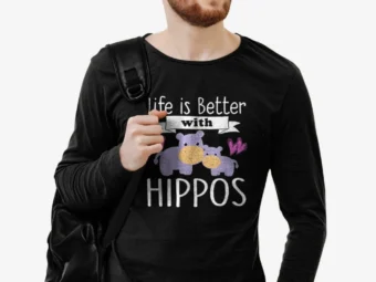 Hippo Lover Shirt Girls LIFE Is Better With HIPPOS Kid Gift