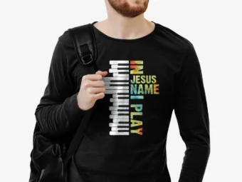 In Jesus Name, I Play Piano Christian Music Vintage Christmas Gift