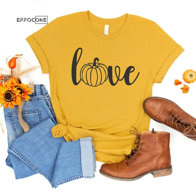 Love Pumpkin Fall Thanksgiving T-Shirt