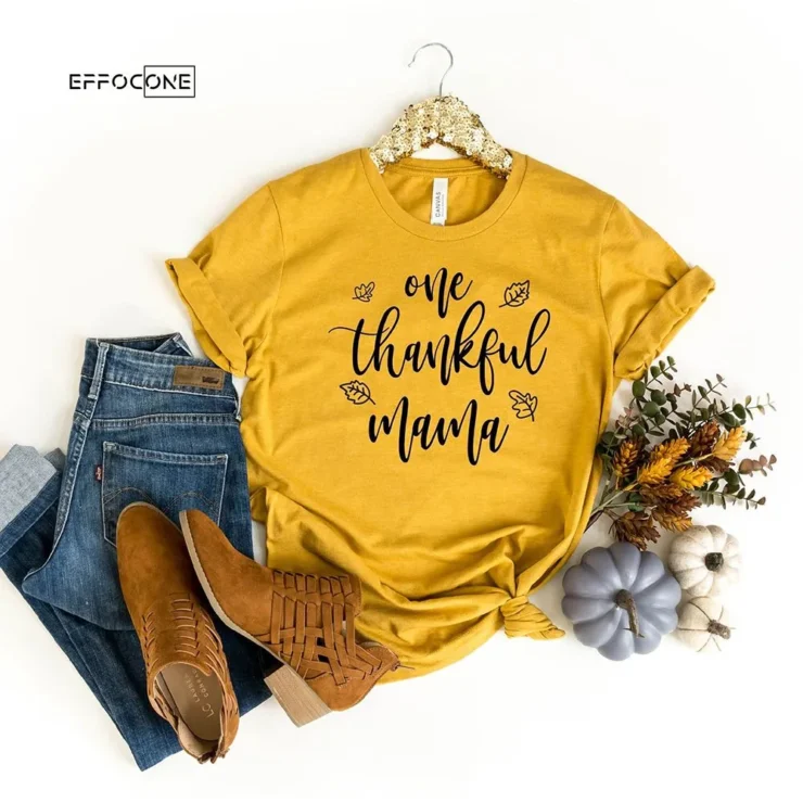 One Thankful Mama Pumpkin T-Shirt