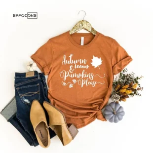 Autumn Leaves Pumpkin Please T-Shirt