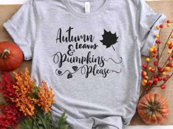 Autumn Leaves Pumpkin Please T-Shirt