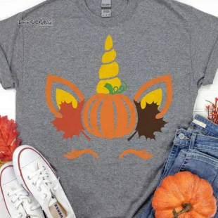 Unicorn Fall Pumpkin Thanksgiving T-Shirt