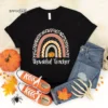 Thanksgiving Teacher Thankful Rainbow Pumpkin T-Shirt