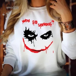 WHY SO SERIOUS Halloween Scary Movie Inspired Joker Sweatshirt