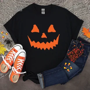 SCARY PUMPKIN FACE Halloween T-shirt