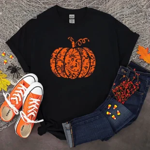 FLORAL PUMPKIN Halloween TShirt