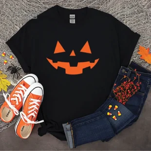 SCARY PUMKIN FACE Halloween T shirt