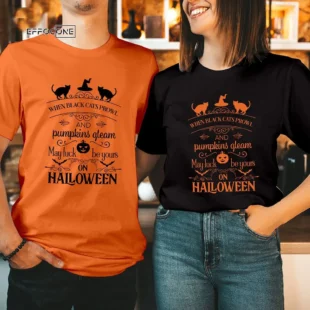 When The Black Cat Prowl Halloween T shirt