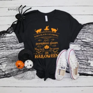 Black Cat Halloween Funny Witch T-Shirt