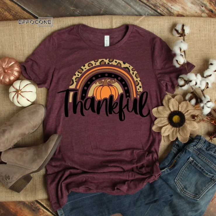 Thankful Rainbow Pumpkin T-Shirt