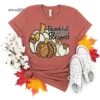 Pumpkin Thankful Grateful Blessed Thanksgiving T-Shirt