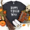 Happy Hallo Wine Halloween T-Shirt