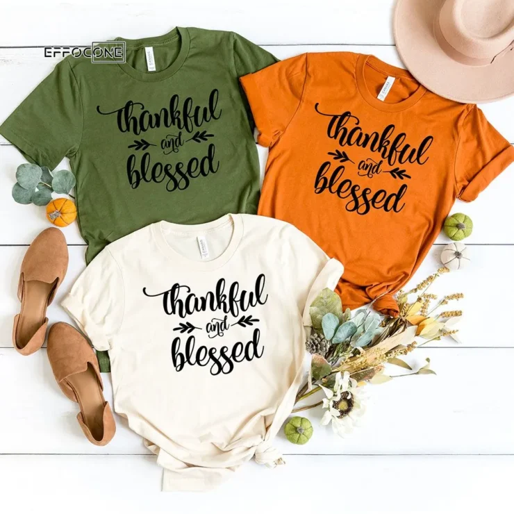 Thankful And Blessed Thankgiving T-Shirt