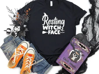 Resting Witch Face Halloween T-shirt