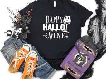 Happy Hallo Wine Halloween T-shirt