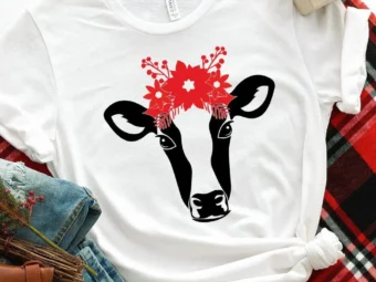 Christmas Cow Animal T-Shirt
