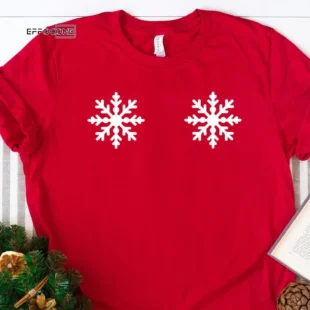 Snowflake Boobs Funny Christmas T-Shirt