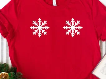 Snowflake Boobs Funny Christmas T-Shirt