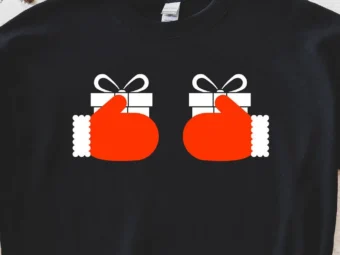 Christmas Boobs Santa Hands T-Shirt