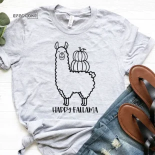 Happy Falllama Pumpkin T-Shirt