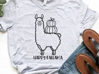 Happy Falllama Pumpkin T-Shirt