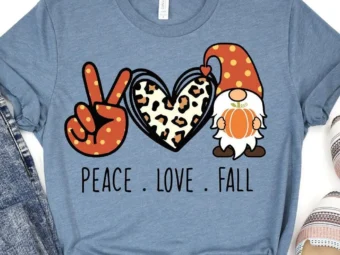 Peace Love Fall Gnome Fall T-shirt