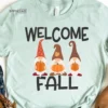 Welcome Fall Gnome Leopard T-Shirt