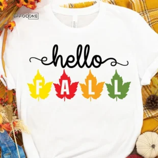 Happy Fall Multicolored Leaves T-Shirt