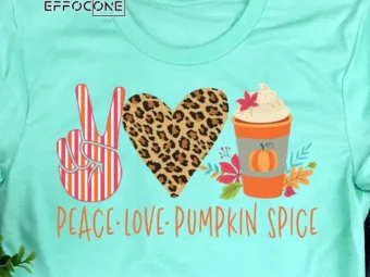 Peace Love Pumpkin Spice Fall Pumpkin T-Shirt